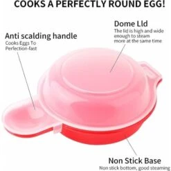 2 Pack Microwave Egg Cooker 1 Minute Hamburger Omelette Kitchen Tool (Red And Clear) -Small Appliances Store 90104371 3