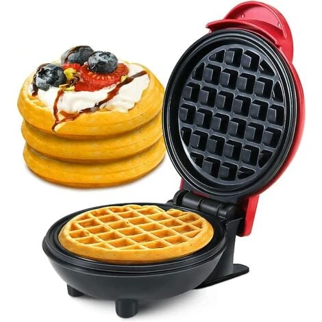 Mini Waffle Maker Machine For Individual Waffles, Paninis, Hash Browns Red 1 Mini Waffle Maker Machine For Individual Waffles, Paninis, Hash Browns Red