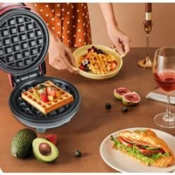 Create Perfect Mini Waffles, Paninis, And Hash Browns With Our Home Mini Waffle Maker - Perfect For Family Celebrations, Easter, And Children's Birthday Parties -Small Appliances Store 90786026 3