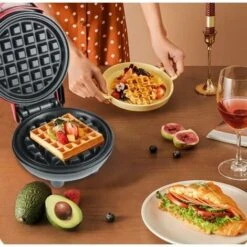 Create Perfect Mini Waffles, Paninis, And Hash Browns With Our Home Mini Waffle Maker - Perfect For Family Celebrations, Easter, And Children's Birthday Parties -Small Appliances Store 90786026 4