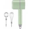 Detachable Double-Stick USB Egg Beater Portable Electric Egg Whisk Cordless 3-Speed Adjustable Stainless Steel Kitchen Mixer, Green