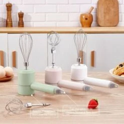 Detachable Double-Stick USB Egg Beater Portable Electric Egg Whisk Cordless 3-Speed Adjustable Stainless Steel Kitchen Mixer, Green 9 Detachable Double-Stick USB Egg Beater Portable Electric Egg Whisk Cordless 3-Speed Adjustable Stainless Steel Kitchen Mixer, Green -Small Appliances Store 90818441 5