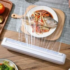 Cling Film Dispenser, Cling Film Cutter With A Roll Of Cling Film, Cling Film Dispenser, Cling Film Wrapping Dispenser, Aluminum Foil, Kitchen -Small Appliances Store 91167539 3