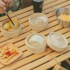Outdoor Bamboo Steamer (3 Steamers + 1 Lid), Medium 7 Outdoor Bamboo Steamer (3 Steamers + 1 Lid), Medium -Small Appliances Store 91175011 3