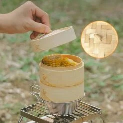 Outdoor Bamboo Steamer (3 Steamers + 1 Lid), Medium 8 Outdoor Bamboo Steamer (3 Steamers + 1 Lid), Medium -Small Appliances Store 91175011 4