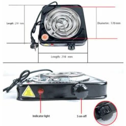 Home Mini Electric Stove Single Burner Portable Plate Mosquito Stove 1000W High Power 200-1000℃ Kitchen Stove Water Smoke Charcoal Coconut Shell Charcoal L -Small Appliances Store 91175105 5