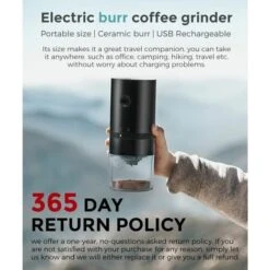 Portable Electric Coffee Grinder, Rechargeable Compact Grinder, Adjustable Ceramic Cone Grinder, Fine Grind, Perfect For On The Go -Small Appliances Store 91179784 4