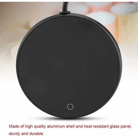 Electric Cup Warmer Desktop Pad Tea Coffee Milk Cup Warmer Coaster Tray Household Office Supplies(Black) 2 Electric Cup Warmer Desktop Pad Tea Coffee Milk Cup Warmer Coaster Tray Household Office Supplies(Black) - Image 2