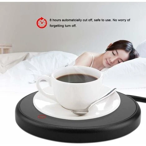 Electric Cup Warmer Desktop Pad Tea Coffee Milk Cup Warmer Coaster Tray Household Office Supplies(Black) 3 Electric Cup Warmer Desktop Pad Tea Coffee Milk Cup Warmer Coaster Tray Household Office Supplies(Black) - Image 3