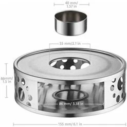 Stainless Steel Teapot Warmer With Candle Holder And Teapot -Small Appliances Store 91889340 3