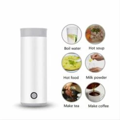 Mini Stainless Steel Travel Kettle With Portable Cup EU Adapter White. -Small Appliances Store 91891423 3