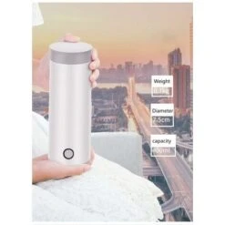 Mini Stainless Steel Travel Kettle With Portable Cup EU Adapter White. -Small Appliances Store 91891423 5