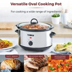 Tower 3.5 Litre Stainless Steel Slow Cooker -Small Appliances Store 91972081 5