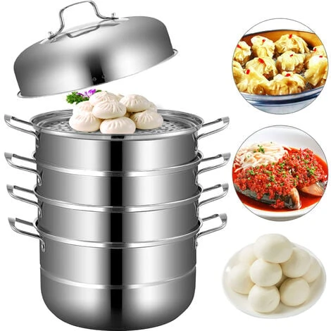 VEVOR Food Steamers Stainless Steel 5 Titer Stainless Steel Steamers For Cooking 28cm/11inch Food Steamer Pot Set Suitable For Gas Electric Grill Stove Top Ceramic Halogen Induction 1 VEVOR Food Steamers Stainless Steel 5 Titer Stainless Steel Steamers For Cooking 28cm/11inch Food Steamer Pot Set Suitable For Gas Electric Grill Stove Top Ceramic Halogen Induction
