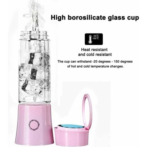 Portable Juice Blender, Milk Shake, Fruit And Vegetable Juicer, Mixer, 480ml, BPA Free, Mini USB Smoothie Blender, 100W, Christmas Gift For Family(pink) 3 Portable Juice Blender, Milk Shake, Fruit And Vegetable Juicer, Mixer, 480ml, BPA Free, Mini USB Smoothie Blender, 100W, Christmas Gift For Family(pink) - Image 3