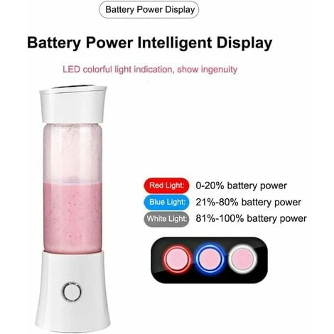 Portable Juice Blender, Milk Shake, Fruit And Vegetable Juicer, Mixer, 480ml, BPA Free, Mini USB Smoothie Blender, 100W, Christmas Gift For Family(pink) 4 Portable Juice Blender, Milk Shake, Fruit And Vegetable Juicer, Mixer, 480ml, BPA Free, Mini USB Smoothie Blender, 100W, Christmas Gift For Family(pink) - Image 4