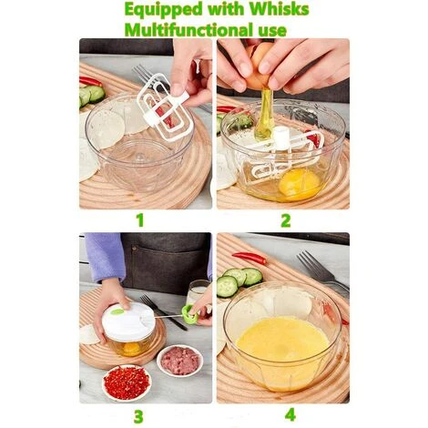 Manual Puller, Vegetable Chopper, Salad/garlic For Salsa/pesto/onions (450ml) 3 Manual Puller, Vegetable Chopper, Salad/garlic For Salsa/pesto/onions (450ml) - Image 3