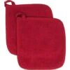 Cotton Terry Cloth Potholder Set, Kitchen Heating Pad, 2 Pack