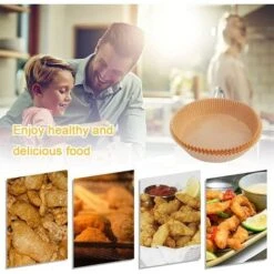 Disposable Air Fryer Paper Liner, 100 Pieces Disposable Non-Stick Air Fryer Baking Paper, Oil Resistant Air Fryer Baking Paper, Water Resistant Parchment For Microwave Cooking (50 Pieces - 7, 9 Inches -Small Appliances Store 92865169 4