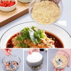 Mini Manual Garlic Chopper, Heavy Duty Chopper/Cutter, Blender For Chopping Fruits, Vegetables, Herbs, Onions For Salsa, Salad, Pesto, Cabbage, Mash, Quick And Powerful Manual Chopper -Small Appliances Store 92865459 4