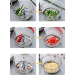 Mini Manual Garlic Chopper, Heavy Duty Chopper/Cutter, Blender For Chopping Fruits, Vegetables, Herbs, Onions For Salsa, Salad, Pesto, Cabbage, Mash, Quick And Powerful Manual Chopper -Small Appliances Store 92865459 5