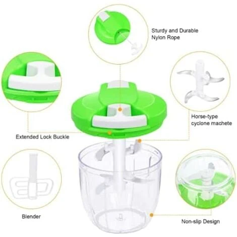 Mini Manual Vegetable Chopper With Grinder And Professional Mixer With Compact And Professional Cutting Blade Of Kitchen Without Noise 2 Mini Manual Vegetable Chopper With Grinder And Professional Mixer With Compact And Professional Cutting Blade Of Kitchen Without Noise - Image 2