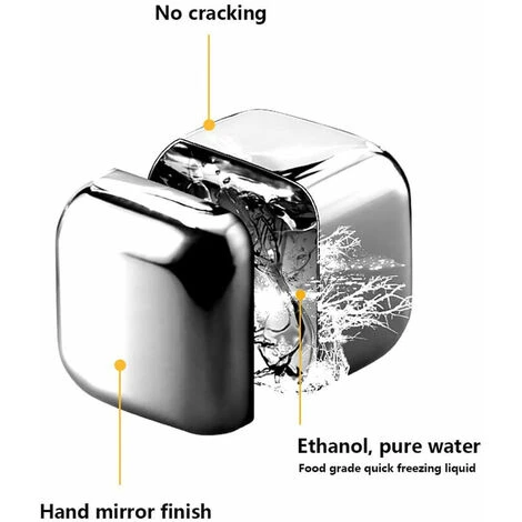 Reusable Stainless Steel Ice Cubes Whiskey Chilling Rocks Set Of 8 Metal Ice Cubes With Tongs And Freezer Storage Tray For Beer Wine Cooler 3 Reusable Stainless Steel Ice Cubes Whiskey Chilling Rocks Set Of 8 Metal Ice Cubes With Tongs And Freezer Storage Tray For Beer Wine Cooler - Image 3