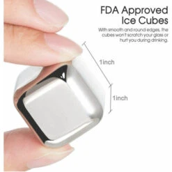 Reusable Stainless Steel Ice Cubes Whiskey Chilling Rocks Set Of 8 Metal Ice Cubes With Tongs And Freezer Storage Tray For Beer Wine Cooler 9 Reusable Stainless Steel Ice Cubes Whiskey Chilling Rocks Set Of 8 Metal Ice Cubes With Tongs And Freezer Storage Tray For Beer Wine Cooler -Small Appliances Store 93452946 5