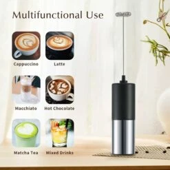 Portable Milk Frother For Coffee, Electric Latte Whisk, Milk Frother, Mini Mixer For Lattes, Cappuccino, Hot Chocolate -Small Appliances Store 93495472 4
