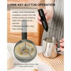Handheld Milk Frother, Battery Powered Drink Mixer For Matcha Coffee, Portable Electric Whisk Drink Mixer Mini Foam Maker 7 Handheld Milk Frother, Battery Powered Drink Mixer For Matcha Coffee, Portable Electric Whisk Drink Mixer Mini Foam Maker -Small Appliances Store 93496326 3