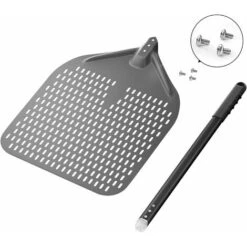 14 Perforated Pizza Peel, Long Rod Hard Anodized Alumina Pizza Peel, Super Large Swivel Pizza Peel, Professional Pizza Paddle, Overall Size 34.8 -Small Appliances Store 93527161 4
