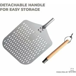 Perforated Pizza Peel, Professional 12 X 14 Car Peeled Alumina Anodized Blade With Removable Wooden Handle For Homemade Pizza 7 Perforated Pizza Peel, Professional 12 X 14 Car Peeled Alumina Anodized Blade With Removable Wooden Handle For Homemade Pizza -Small Appliances Store 93531471 3