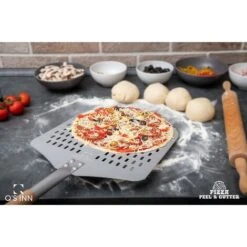 Perforated Pizza Peel, Professional 12 X 14 Car Peeled Alumina Anodized Blade With Removable Wooden Handle For Homemade Pizza 9 Perforated Pizza Peel, Professional 12 X 14 Car Peeled Alumina Anodized Blade With Removable Wooden Handle For Homemade Pizza -Small Appliances Store 93531471 5