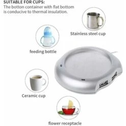 USB Coffee Cup Warmer Desktop Cup Warmer 10cmx9cmx2cm -Small Appliances Store 93535544 4