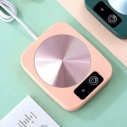 USB Portable Cup Warmer Mini Thermostatic Powder Pink Heating Mat 16cm12cm2.5cm -Small Appliances Store 93535708 3