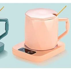USB Portable Cup Warmer Mini Thermostatic Powder Pink Heating Mat 16cm12cm2.5cm -Small Appliances Store 93535708 5