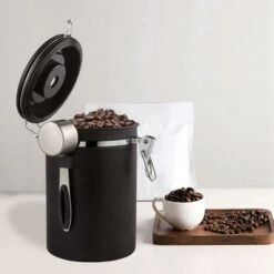 Coffee Canister, 1.8L Coffee Storage Container, One Way Co2 Valve With Date Tracking Wheel, For Store Tea, Coffee Beans 7 Coffee Canister, 1.8L Coffee Storage Container, One Way Co2 Valve With Date Tracking Wheel, For Store Tea, Coffee Beans -Small Appliances Store 93536305 3