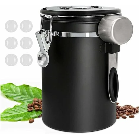 Coffee Canister, 1.8L Coffee Storage Container, One Way Co2 Valve With Date Tracking Wheel, For Store Tea, Coffee Beans 5 Coffee Canister, 1.8L Coffee Storage Container, One Way Co2 Valve With Date Tracking Wheel, For Store Tea, Coffee Beans - Image 5