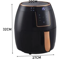 Livingandhome Black Large 5.5L Digital Touchscreen Air Fryer -Small Appliances Store 93885864 5