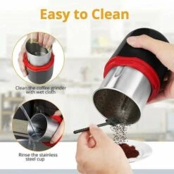 150W Electric Coffee Grinder, Bean Grinder, 120g Capacity, With Cleaning Brush, 2-in-1 Teaspoon And Tamper (Black) -Small Appliances Store 93888626 4