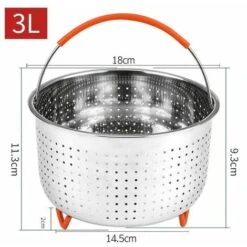 Stainless Steel Steamer Basket Instant Steamer Basket With Silicone Covered Handle Cooking Vegetables And Food 9 Stainless Steel Steamer Basket Instant Steamer Basket With Silicone Covered Handle Cooking Vegetables And Food -Small Appliances Store 95066464 5