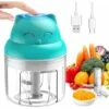 Mini Hachoir Électrique Multi Moulinette, 250ml Mixer Blender Avec Design Acier Inoxydable 3 Lames, Presse Ail Hachoir, Petit Mixeur Utilisation Facile Et Rapide Pour Viande, Oigno, Herbes
