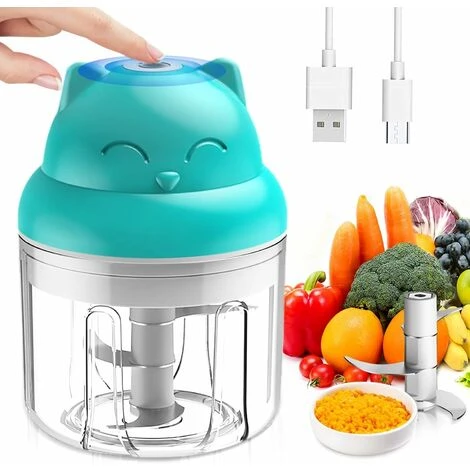 Mini Hachoir Électrique Multi Moulinette, 250ml Mixer Blender Avec Design Acier Inoxydable 3 Lames, Presse Ail Hachoir, Petit Mixeur Utilisation Facile Et Rapide Pour Viande, Oigno, Herbes 1 Mini Hachoir Électrique Multi Moulinette, 250ml Mixer Blender Avec Design Acier Inoxydable 3 Lames, Presse Ail Hachoir, Petit Mixeur Utilisation Facile Et Rapide Pour Viande, Oigno, Herbes