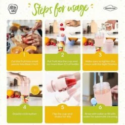 Portable Blender Bouteille, USB Rechargeable Mini Mixeur Blender Multifonctionnel Fresh Juice Blender Bouteille Mixeur De Fruits électrique Pour Fruits Milk Shakes Maison Voyage Bureau -Small Appliances Store 95077204 5