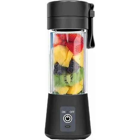Mélangeur Personnel, Portable Blenders Gobelet Mélangeur De Fruits électrique Mixeur De Jus USB, Rechargeable, 6 Lames En 3D Pour Un Superbe Mélange, 380 Ml Noir 1 Mélangeur Personnel, Portable Blenders Gobelet Mélangeur De Fruits électrique Mixeur De Jus USB, Rechargeable, 6 Lames En 3D Pour Un Superbe Mélange, 380 Ml Noir