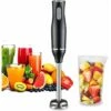 Immersion Blender, Stainless Steel Blender Foot Hand Blender 400 Watt/ 2 Speeds/ 2 Multifunction Sharp Blades Blender For Smoothies, Purees, Sauces With 600 Ml Measuring Cup (BPA Free),
