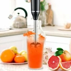 Immersion Blender, Stainless Steel Blender Foot Hand Blender 400 Watt/ 2 Speeds/ 2 Multifunction Sharp Blades Blender For Smoothies, Purees, Sauces With 600 Ml Measuring Cup (BPA Free), -Small Appliances Store 95347525 3