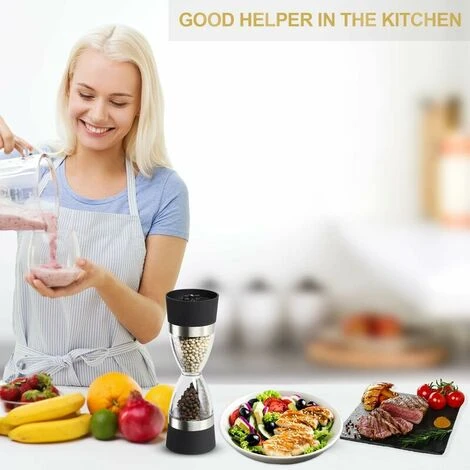 In 1 Hourglass Type Pepper Grinder, SL.GT Double Head Pepper Grinder, Salt And Pepper Grinder Manual Adjustable Thickness Spice Grinder 5 In 1 Hourglass Type Pepper Grinder, SL.GT Double Head Pepper Grinder, Salt And Pepper Grinder Manual Adjustable Thickness Spice Grinder - Image 5