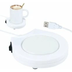 Unique USB White Portable Electronic Cup Warmer With Switch For Coffee And Milk