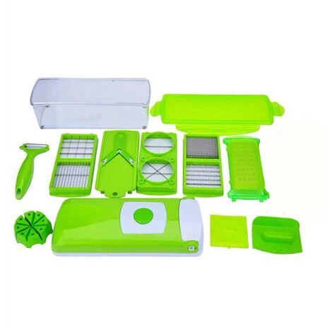 Genius Nicer Dicer Smart (12 Pcs.) In Green - Vegetable Cutter For Cubes, Sticks, Slices, Strips And Quarters - Salad Cutter Mandolin Cucumber Slicer 4 Genius Nicer Dicer Smart (12 Pcs.) In Green - Vegetable Cutter For Cubes, Sticks, Slices, Strips And Quarters - Salad Cutter Mandolin Cucumber Slicer - Image 4